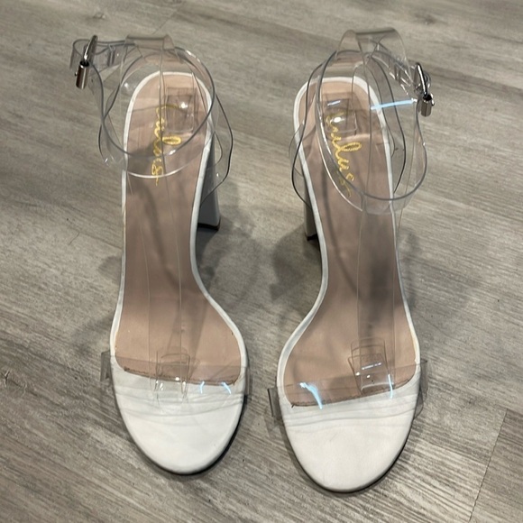 Lulus White Clear See Through Heels Size 9 - Picture 3 of 7